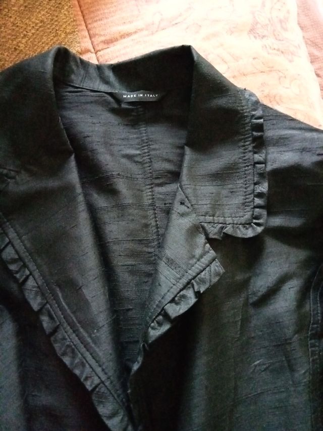 Occasione giacca nera in raso 
