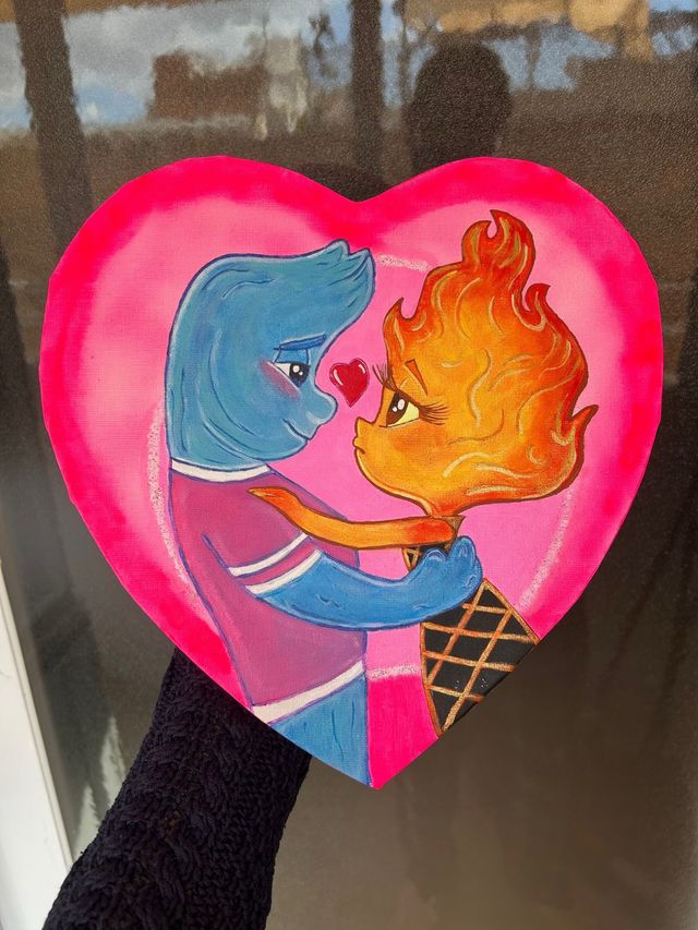 Lienzo pintado a mano pelicula Elemental de Disney