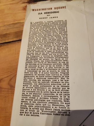La heredera (Washington Square) H. james