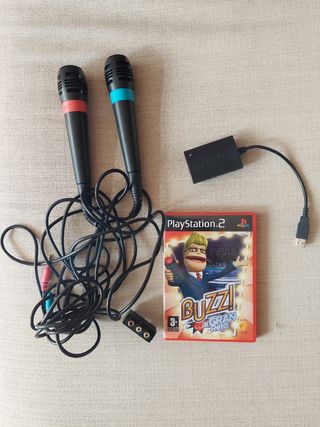 Play Station Micrófonos Singstar y Juego Buzz
