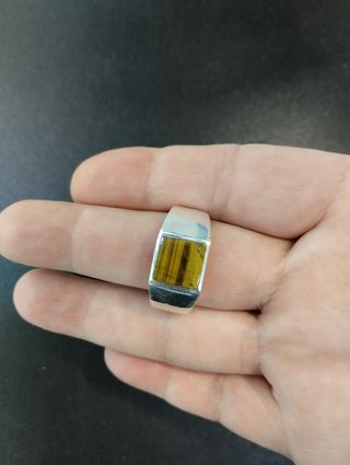 Anillo plata y ojo de tigre