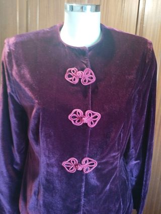 Traje chaqueta terciopelo burdeos