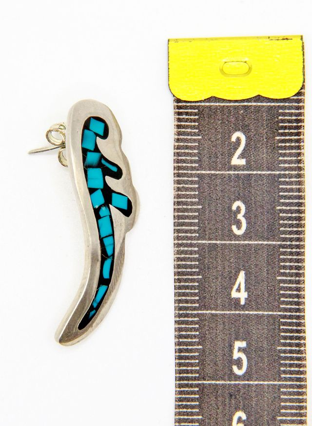 Pendientes de plata largos tipo mejicanos azules