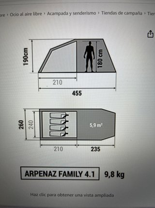 Tienda campaña 4 personas