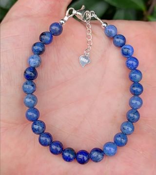 Pulsera, plata ley y dumortierita