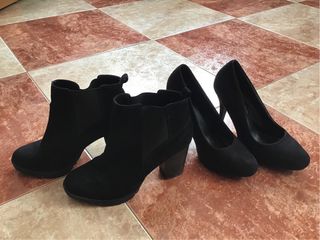 Botines y zapatos de ante negro Bershka 