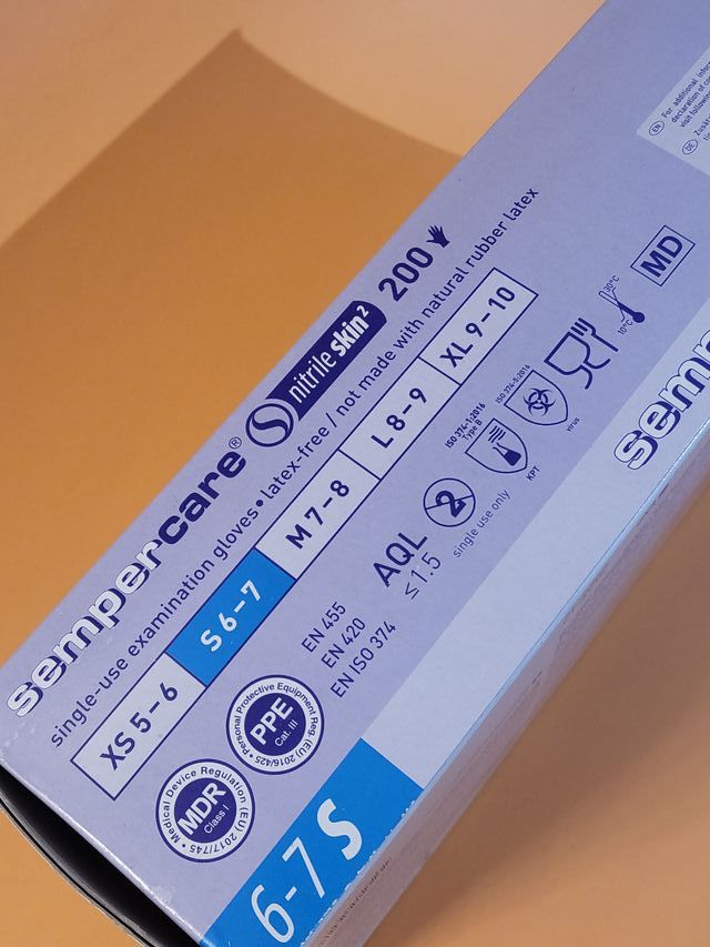 Guantes Nitrilo 200unidades. Talla S