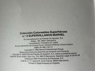 Marvel año 1989 supervillanos marvel coloreable