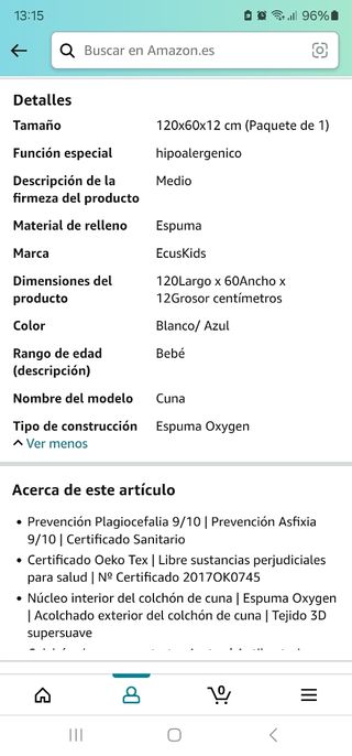 Colchón de cuna Ecus Care