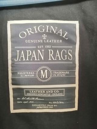 Biker cuero auténtico Japan Rags M Medidas indicad