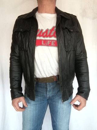 Biker cuero auténtico Japan Rags M Medidas indicad