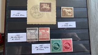 LOTE 12 SELLOS CARRERAS DE CABALLOS III REICH