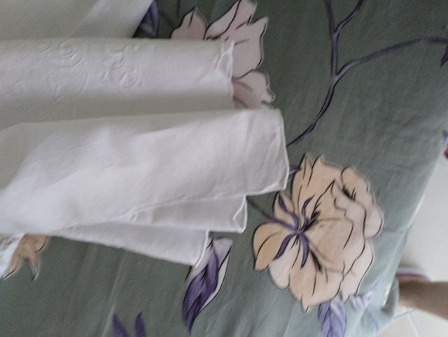 Due asciugamani ricamate in lino