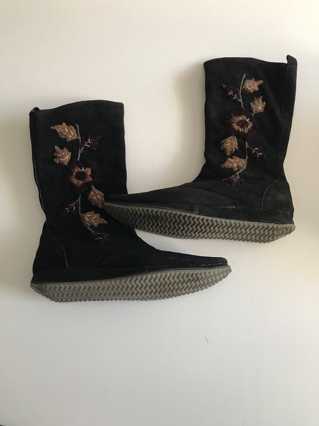 Botas mujer antelina negras