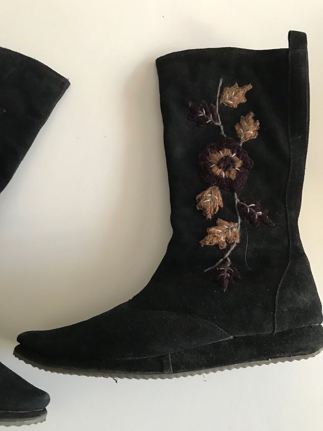 Botas mujer antelina negras