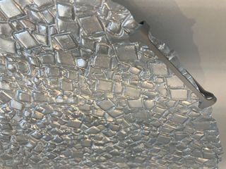 Lampada soffitto metallo/vetro mosaico argento