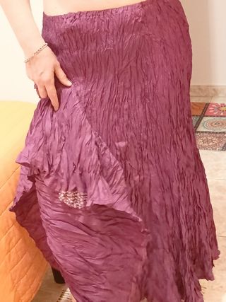 falda de vuelo, lila, morado.