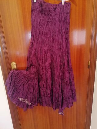 falda de vuelo, lila, morado.