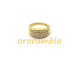 Anillo oro 18k y circonitas