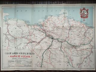 MAPA DE VIZCAYA. CAJA AHORROS BILBAO. AÑOS 50