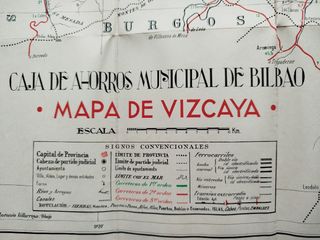 MAPA DE VIZCAYA. CAJA AHORROS BILBAO. AÑOS 50