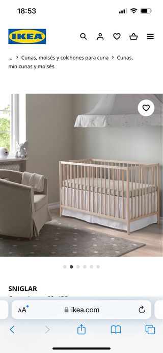 Cuna Sniglar IKEA 60x120cm + colchon + extras