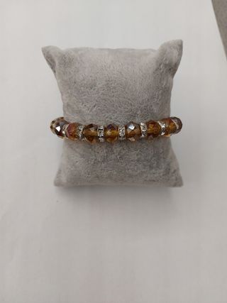 Braccialetto strass marrone chiaro 
