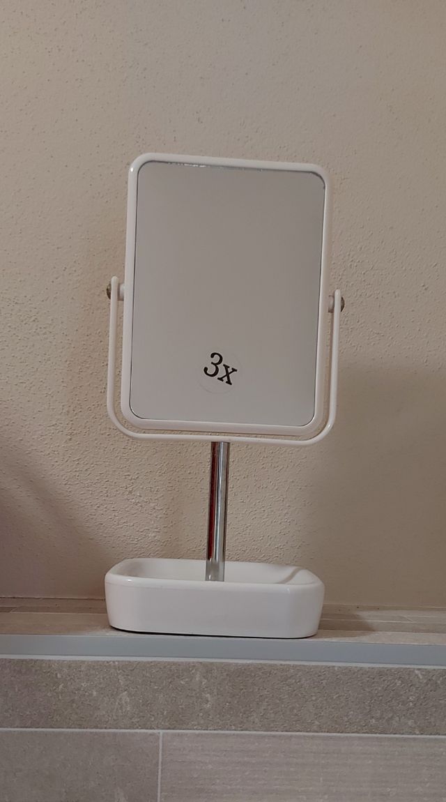 Specchio doppio 3X con supporto