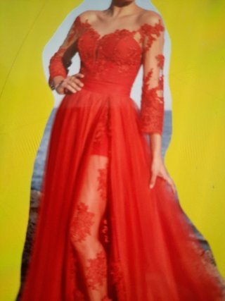 Vestido rojo lago boda