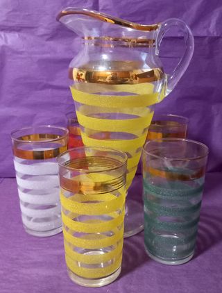 JARRA DE AGUA CON VASOS A JUEGO