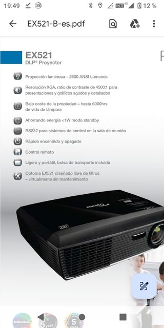 Proyector optoma ex521