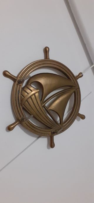 Bronce perchero antiguo. Llavero náutico marinero.