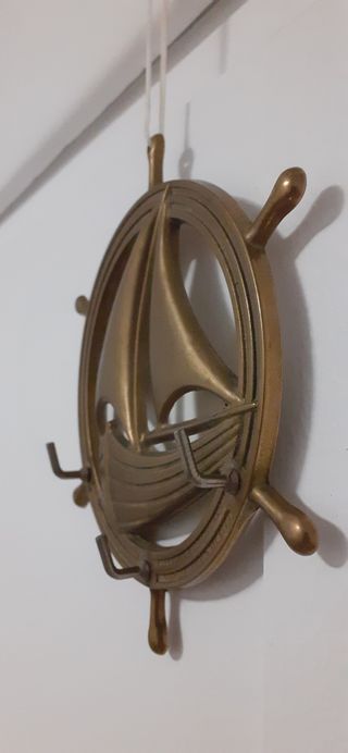 Bronce perchero antiguo. Llavero náutico marinero.