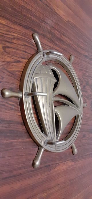 Bronce perchero antiguo. Llavero náutico marinero.