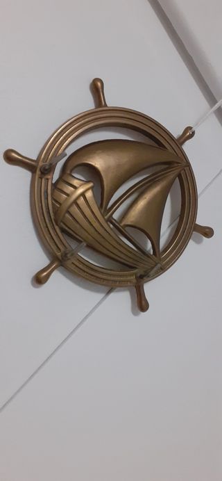 Bronce perchero antiguo. Llavero náutico marinero.