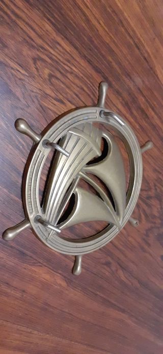 Bronce perchero antiguo. Llavero náutico marinero.