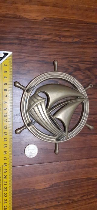 Bronce perchero antiguo. Llavero náutico marinero.