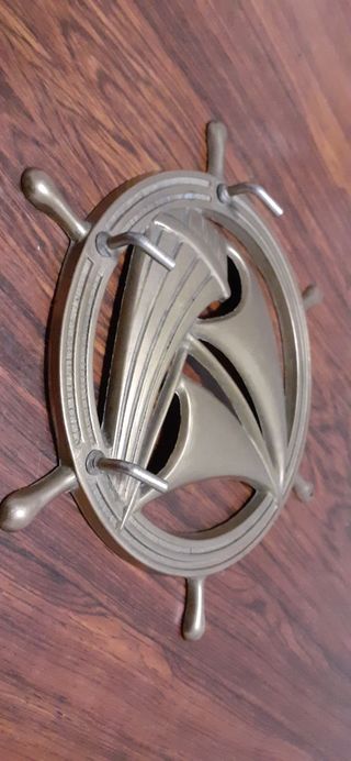 Bronce perchero antiguo. Llavero náutico marinero.