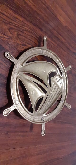 Bronce perchero antiguo. Llavero náutico marinero.