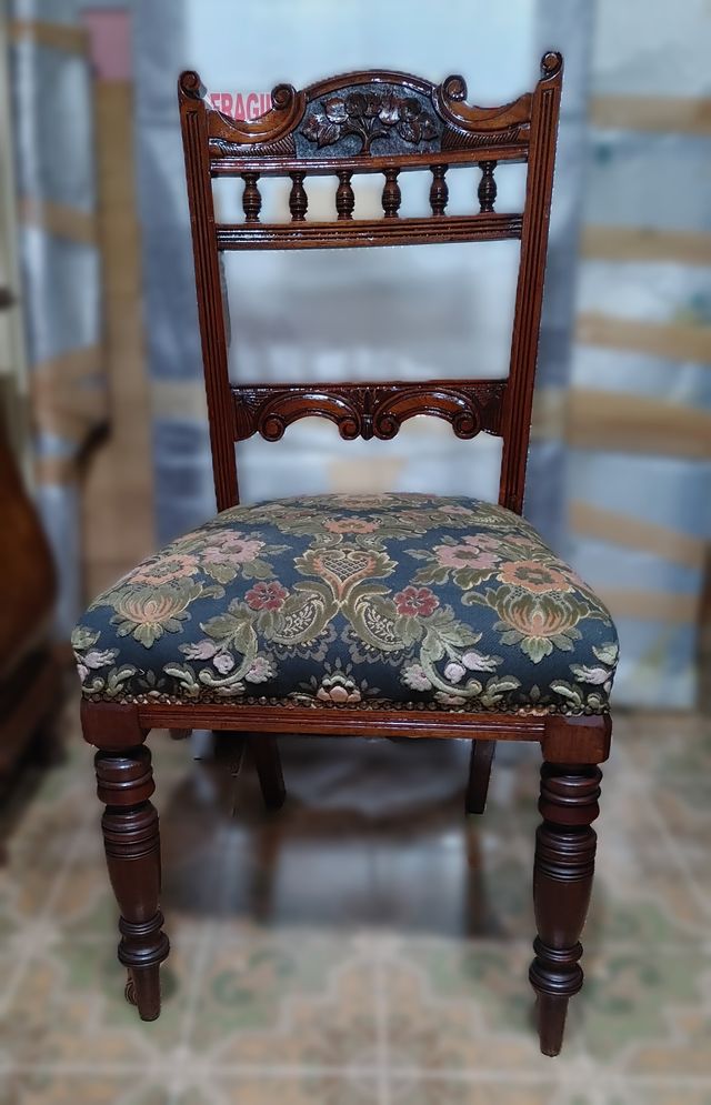 Sedia seconda metà 1800 VELLUTO DAMASCATO.