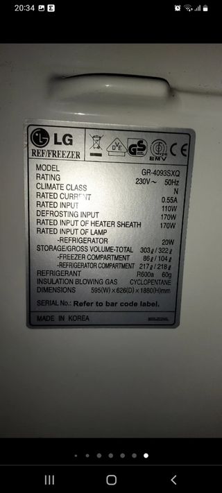 Despiece nevera LG 