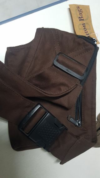 Riñonera algodón marrón nueva