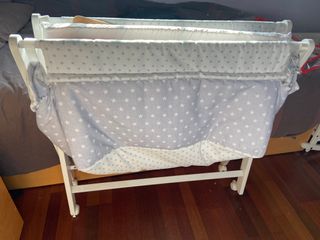 Minicuna plegable, estructura, colchón, vestiduras