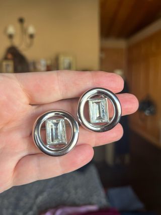 Pendientes chapados en plata de Christian Dior