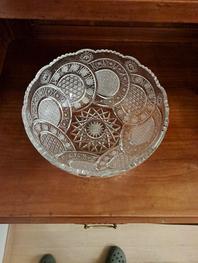 Ciotola fruttiera vetro decorato