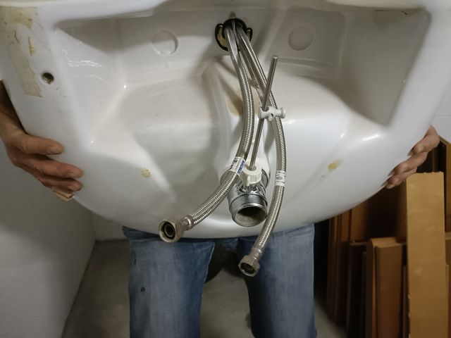 Lavabo semicolonna Dolomite miscelatore