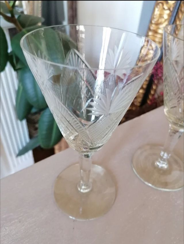 Copas de cristal labrado