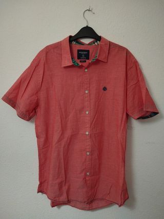 Camiseta de botones,manga corta,talla XL