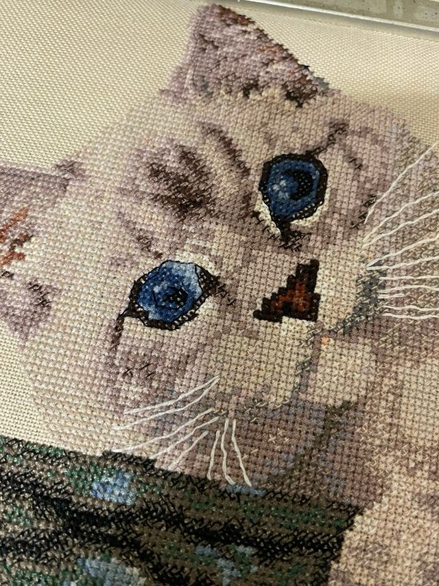 Cuadro Vintage. Punto.  de cruz