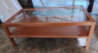 Tavolino Basso Salotto DESIGN Vetro e Legno.